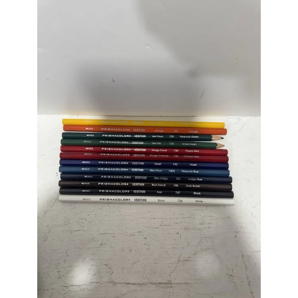 Prismacolor Premier Verithin Set Of 12 Colored Pencils 10 Are New 2 Are Sharp